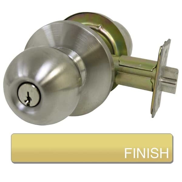 Tell Pro Line, Grade 2 Entry Knob, ANSI Strike, 2-3/4 Backset, US3 Bright Brass Finish, Schlage C